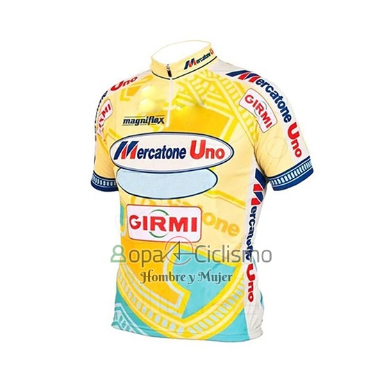 Mercatone Uno Ropa Ciclismo Culotte Corto 2019 Hombre Mangas Cortas AMarillo